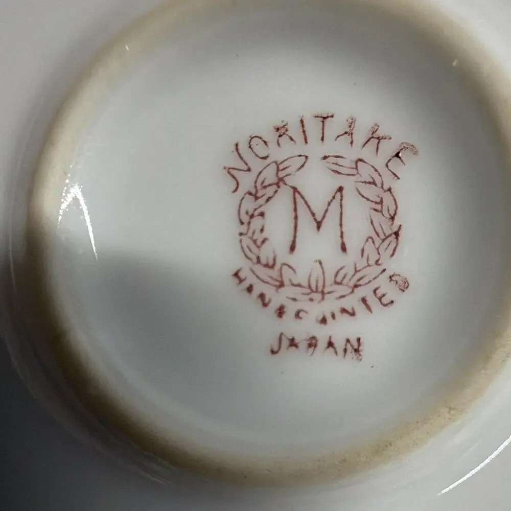 Vintage Moriyama Japan 9.5” Hand Painted Floral Plate Roses Gold Trim Handles